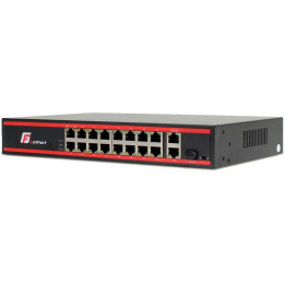 GETFORT 218G-16P-200 16 portu PoE slēdzis ar 2 GE Uplink un 1 SFP slotu, 200 W
