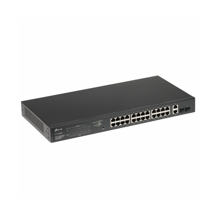 TP-Link TL-SG1428PE 28 portu Gigabit Easy Smart slēdzis ar 24 PoE+ portiem, 250W, 4 SFP sloti, montāžai statīvā