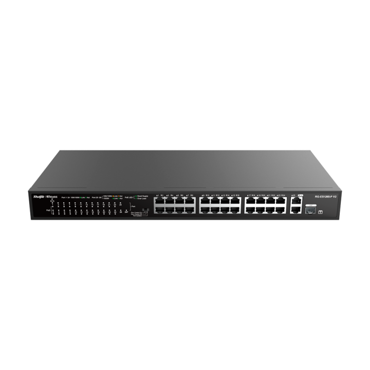 REYEE RG-ES126S-P V2 valdomas Gigabit PoE jungiklis, 21 prievadas, 250 W biudžetas