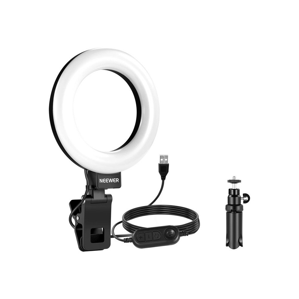 Uudempi BR60 5" clip-on rengasvalo / poytateline