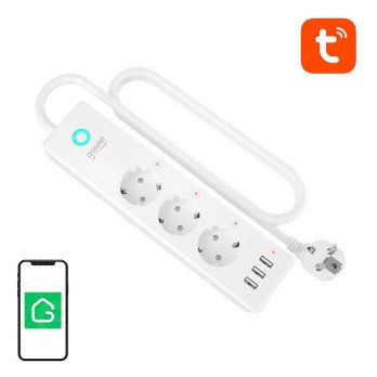 Gosund P1 PLUS ismanusis WiFi maitinimo laidas (3 x AC schuko, 3 x USB-A) Tuya