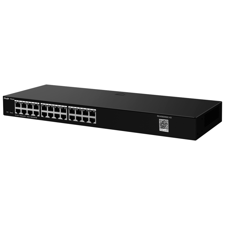 REYEE RG-ES224GC-V2 valdomas gigabitinis jungiklis su 24 PoE+ prievadais, 2 SFP uplinks