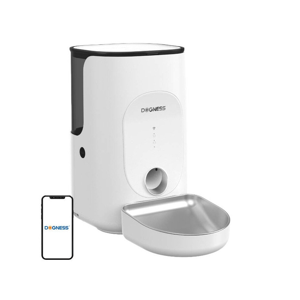Dogness F16 WiFi 5G 4L smart food dispenser with stainless steel bowl (white)