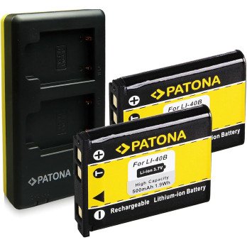 Komplekta ladetajs Dual Olympus Li-40B/42B+2x akumulators 500mAh