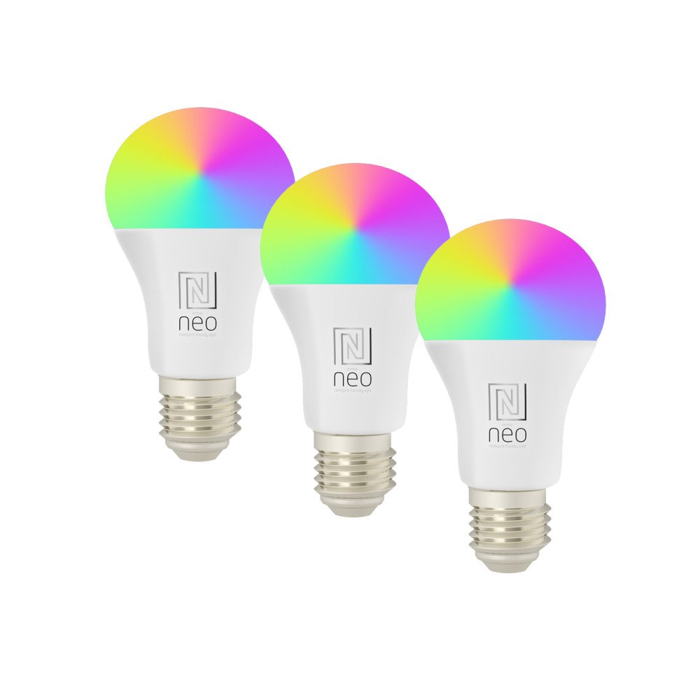 Immax NEO LITE 3x Smart pirn LED E27 9W RGB + CCT varviline ja valge, hamardatav, WiFi