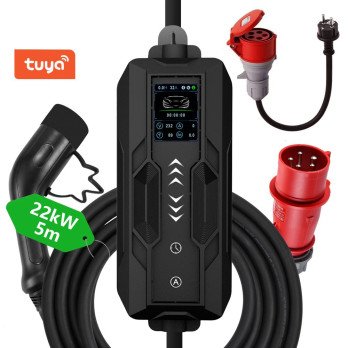 Kelionine ikrovimo stotele Immax NEO LITE elektromobiliams EV/PHEV AC Type 2 22 kW Tuya