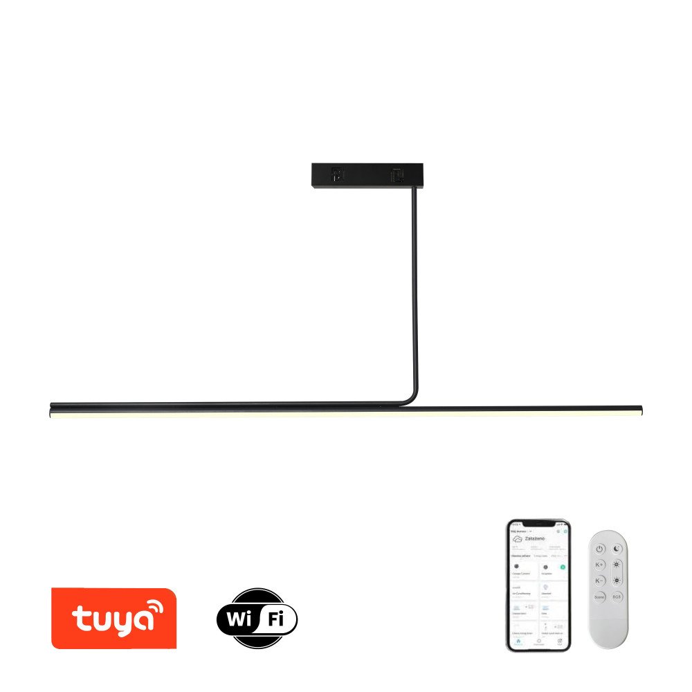 Immax NEO LITE ASTA Smart pakabinamas sviestuvas juodas 125cm 28W Tuya WiFi su BEACON atramaImmax NEO LITE ASTA Smart pakabinama