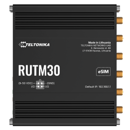 Teltonika RUTM30 teollinen 5G-reititin eSIMillä, kaksikaistainen Wi-Fi, Gigabit Ethernet