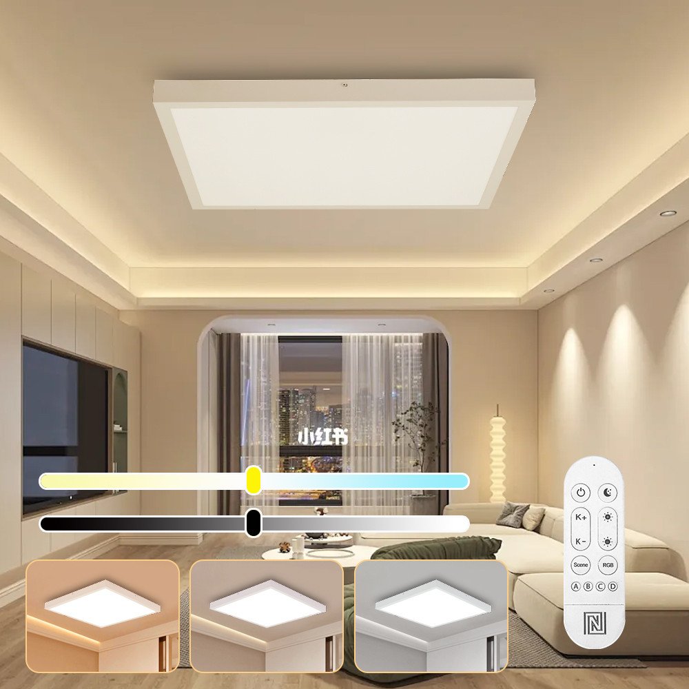 Immax NEO LITE FRAME Smart ceiling luminaire 60x60cm , IP44, CCT, WiFi, Tuya, BEACON white