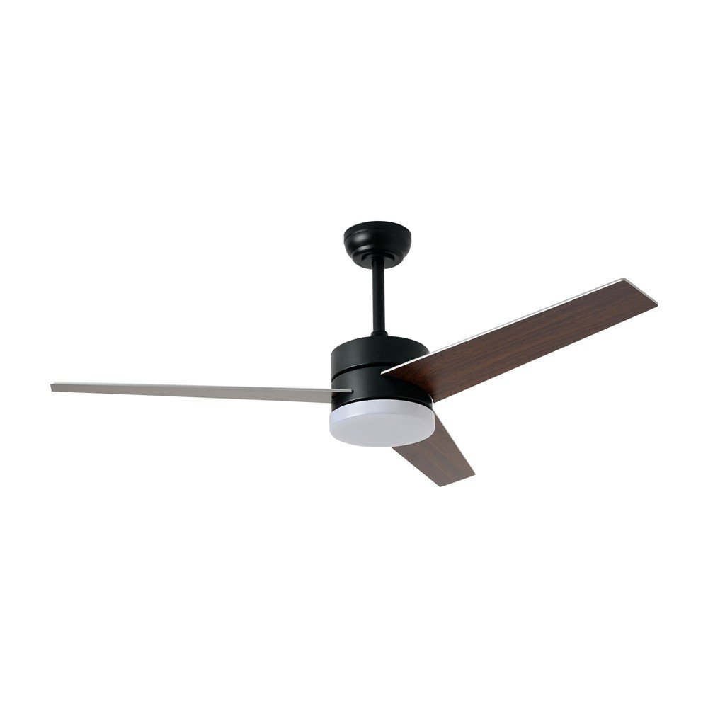 Immax NEO LITE VARIABLE Smart LED ceiling light with fan Tuya WiFi, Dark wood/silver