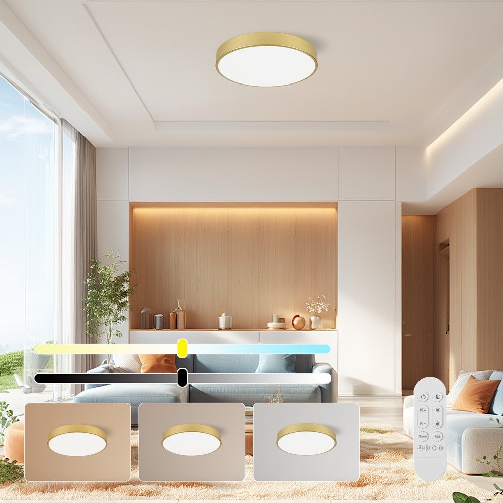 Immax NEO LITE SEMPLICI Smart lubu sviestuvas Tuya WiFi BEACON, 40cm, 36W 2736 lm, auksinis