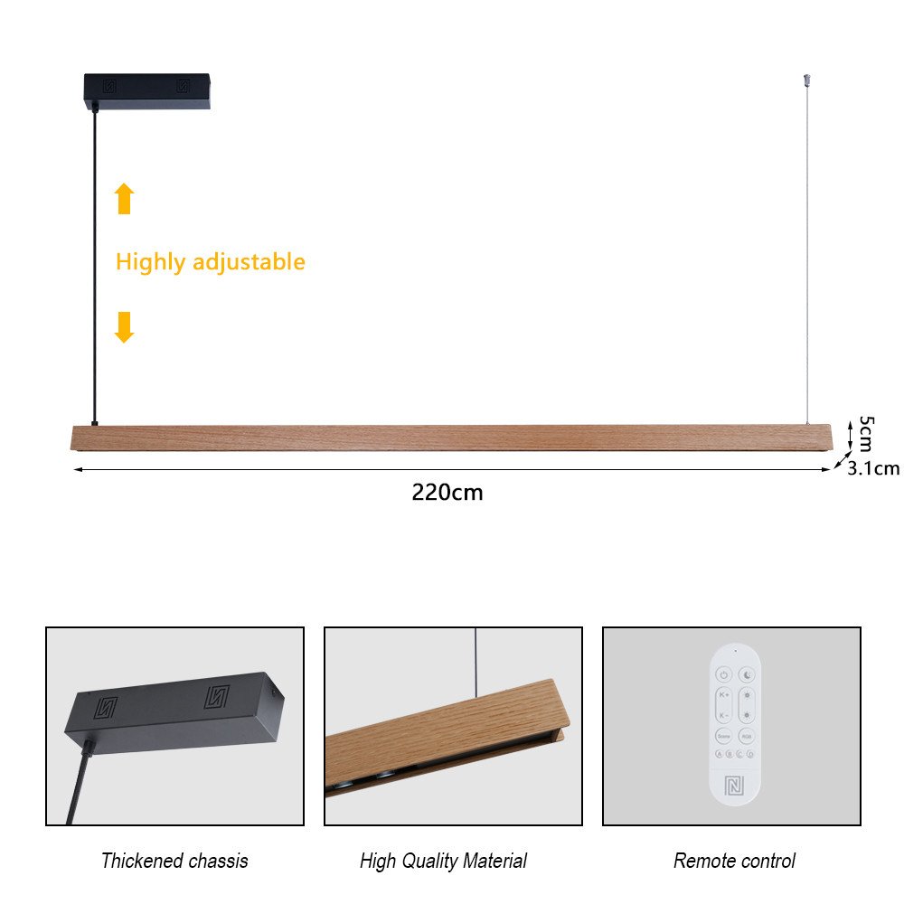 Immax NEO-MADEIRA Azuolo linijinis 202cm44W ant laido Tuya WIFI BEACON CCT reguliuojamas