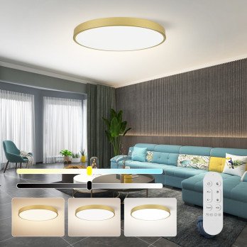 Immax NEO LITE SEMPLICI Smart ceiling light Tuya WiFi BEACON, 80cm 96W 6912lm, gold