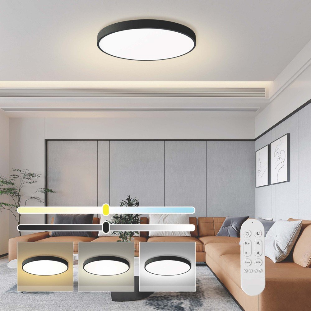 Immax NEO LITE SEMPLICI Smart ceiling light Tuya WiFi BEACON, 80cm, 96W, 6912lm, black