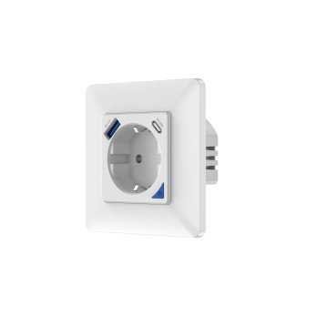 Immax NEO Smart vidinis lizdas be kaiscio, F tipas, 1xUSB, 1xUSB C, PD 20W, Zigbee
