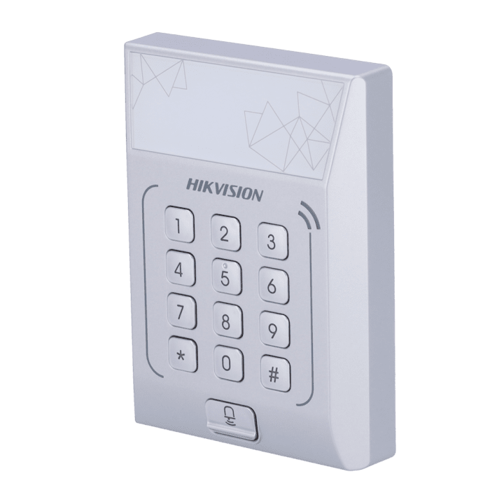 Hikvision DS-K1T801M kulunvalvontaterminaali – IP65, PoE, kosketusnäppäimistö, RFID ja sormenjälki