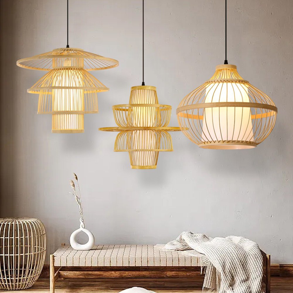 Immax BOHO PINCHOS disain rippvalgusti, D45cm, E27 bambusest puidust