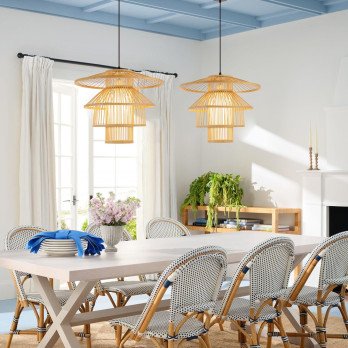 Immax BOHO PINCHOS design riippuvalaisin, D50cm, E27 bambupuuta