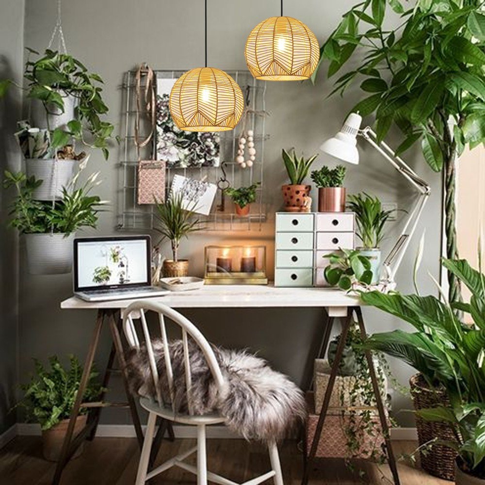 Immax BOHO PELO disainrippvalgusti, D30cm. E27, rotangist