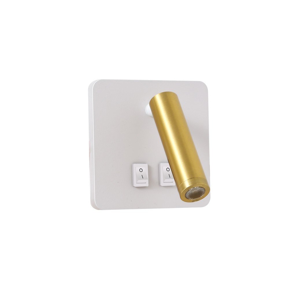 Immax GOAL 2 Switches, designer LED wall light 7W, WHITE+GOLD