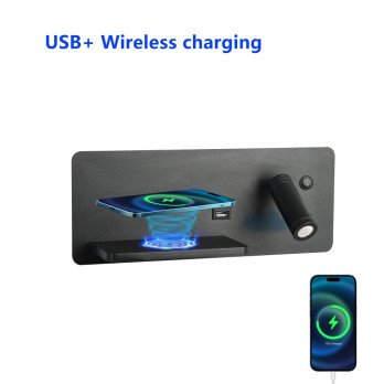 Immax LED Be PREPARE 4in1, spot light with QI charging, USB black left