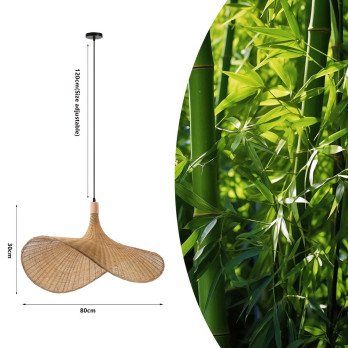 Immax BOHO SOMBRERO dizaina piekarinamais gaismeklis D80cm, E27 dabiga rotangpalma