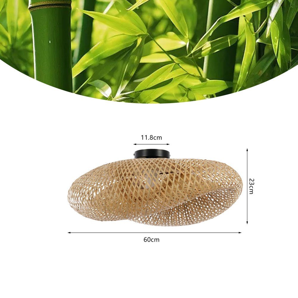 Immax BOHO HILO dizaino lubinis sviestuvas, D60cm. E27, 40W bambukas