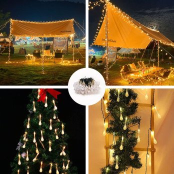 IMMAX DROP Solar LED decorative chain, 200x LED, 20 m, 3000K warm white, IP65