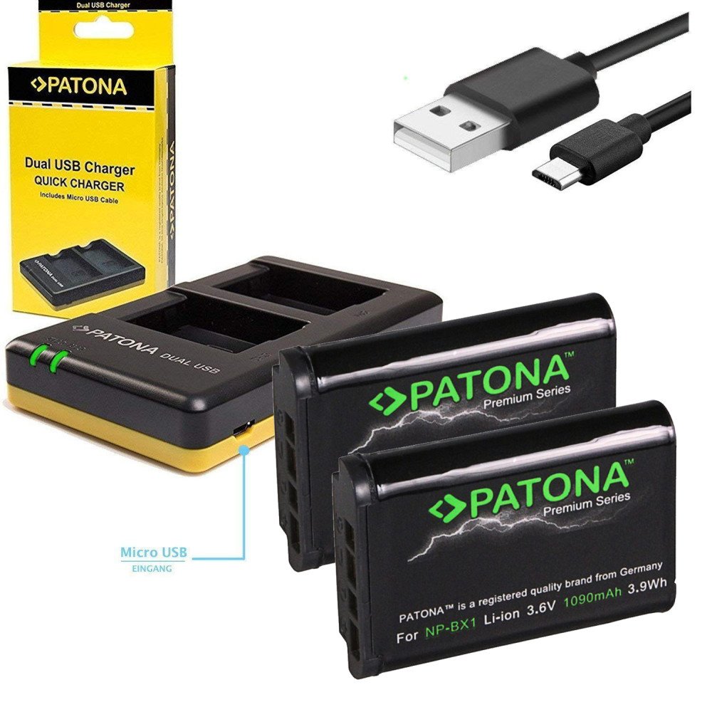 Komplekta ladetajs Dual Sony NP-BX1 USB+2x Akumulators 1090 mAh