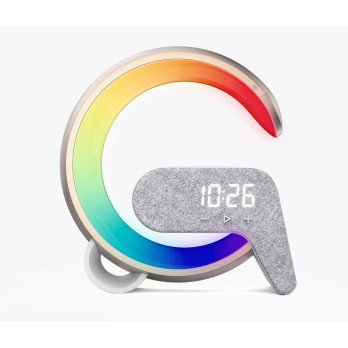 LED-loogastuslamp Immax FLAMINGO QI laadimisega, aratuskell, RGB, USB valjund, kuldne
