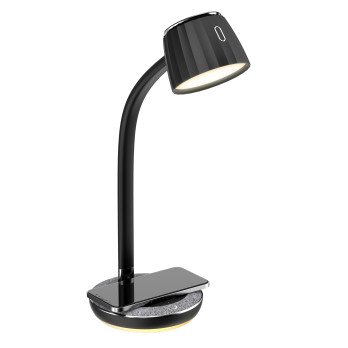 Immax PERLA LED staline lempa, Qi bevielis ikrovimas, juoda + pilka ir metaline detale