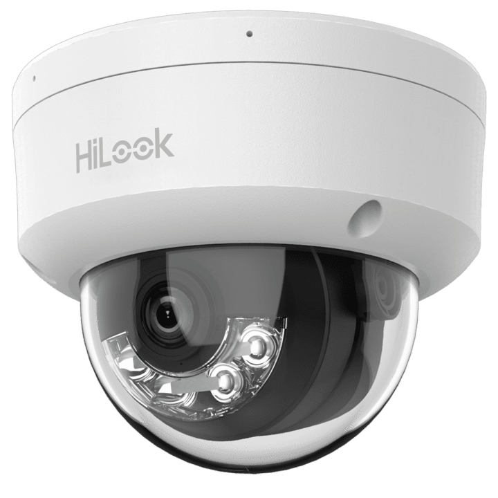 HILOOK IPC-D140HA-LUC 4MP PoE iekštelpu kupola IP kamera ar 2.8mm objektīvu, IR un baltu gaismu, iebūvētu mikrofonu