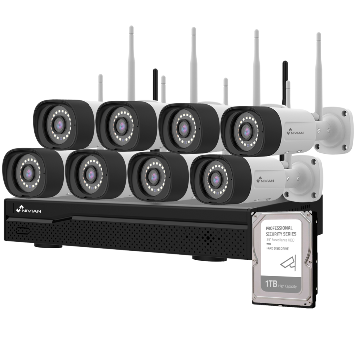 NIVIAN NV-KIT1630W6-8CAM-1TB 16ch NVR komplekts 6MP 1TB