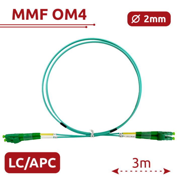 SAFIRE SF-LC-APC-LC-APC-OM4-DX-3M-A 3м OM4 LC/APC оптоволоконный патч-корд