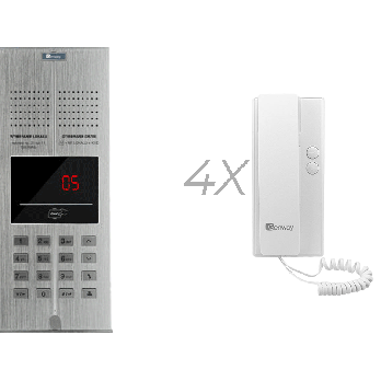 GENWAY WL-03NL-V2 4-family intercom set, Polish announcements