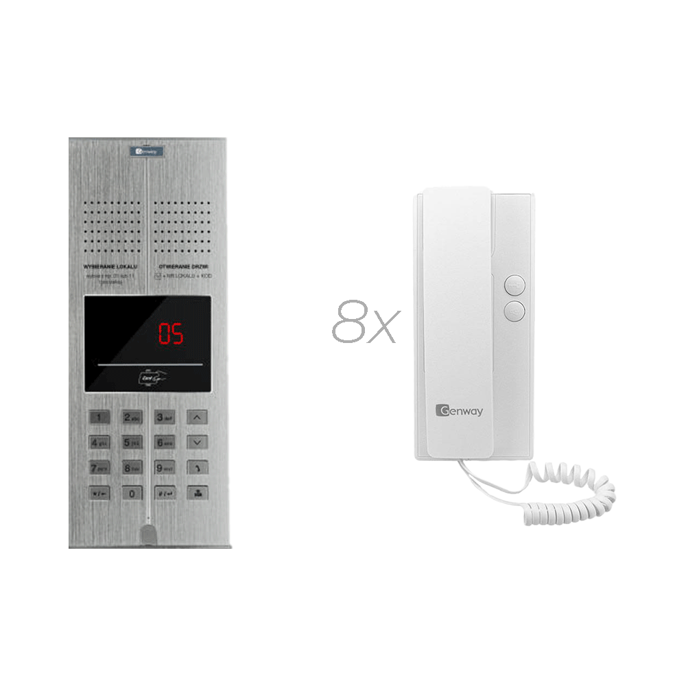 8-family intercom set GENWAY WL-03NL-V2 Polish announcements