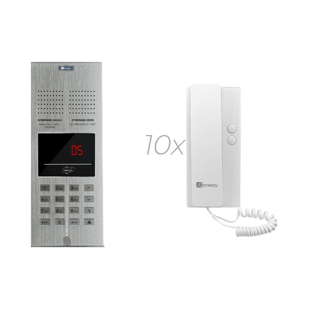 GENWAY WL-03NL-V2 10-family intercom set, Polish announcements