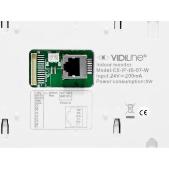 C5-IP-IS-07-W Wideodomofoni monitor IP 7" ViDiLine