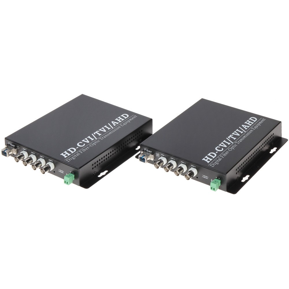 FIBER OPTIC VIDEO CONVERTER OVH-4D/SC 4x VIDEO + RS-485 TXRX SET
