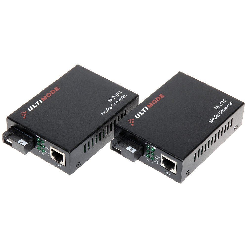 SINGLE-MODE MEDIA CONVERTER SET TXRX M-207G ULTIMODE