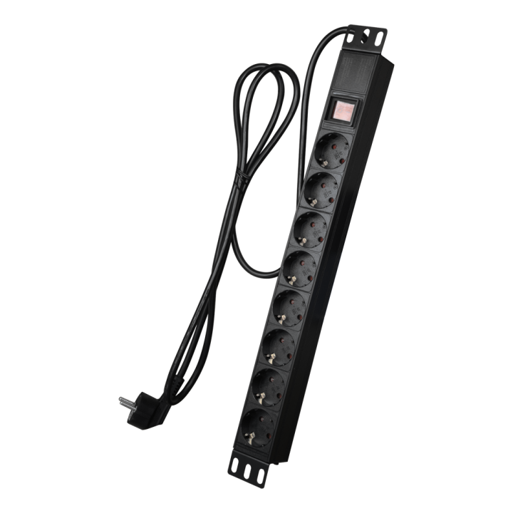 MARCA BLANCA PDU-8P1U-SWITCH 19" 1U PDU 8 kontaktligzdas