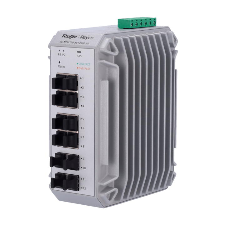 REYEE RG-NIS3100-8GT4SFP-HP Managed PoE Switch 8 Gigabit PoE+ 4 SFP 12V DC