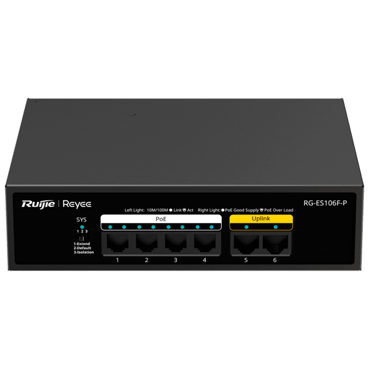 LÜLITI POE RG-ES106F-P 4-PORT REYEE