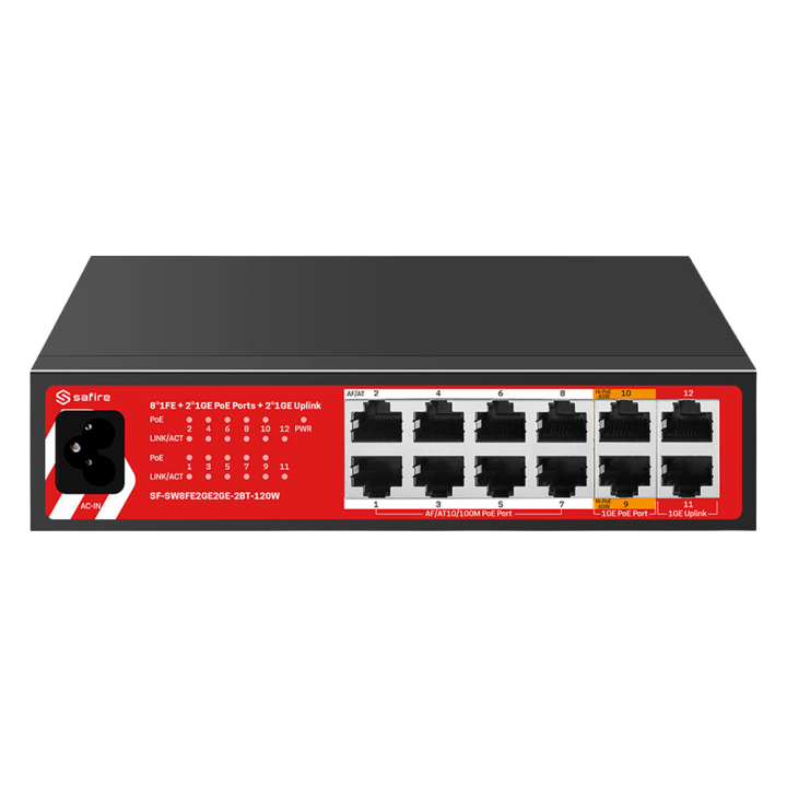 SAFIRE SF-SW8FE2GE2GE-2BT-120W Управляемый PoE коммутатор 120W