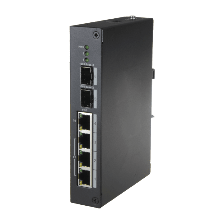 X-SECURITY XS-SW0604-96-DIN-HIPOE 5 portu PoE+ slēdzis