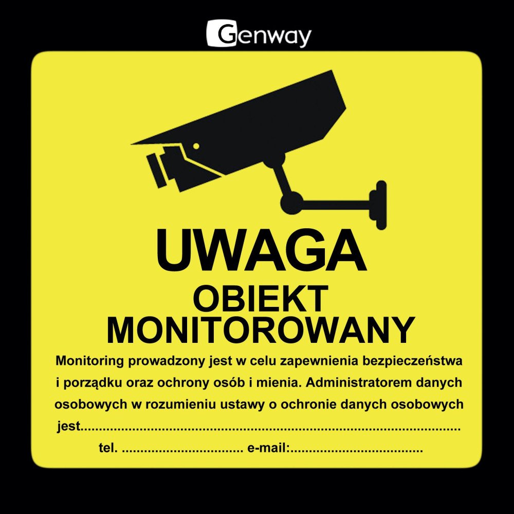 MONITORED FACILITY STICKER COMPLIANT WITH GDPR