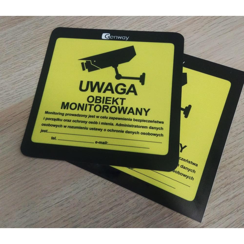 MONITORED FACILITY STICKER COMPLIANT WITH GDPR