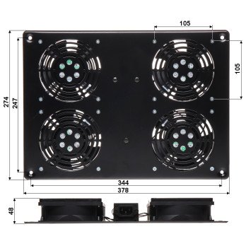A19-4W FAN PANEL FOR RACK CABINET