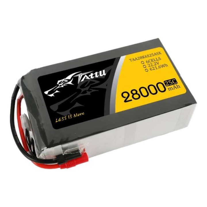 Tattu 28000mAh 22.2V 25C 6S1P Lipo Akkupaketti AS150+XT150
