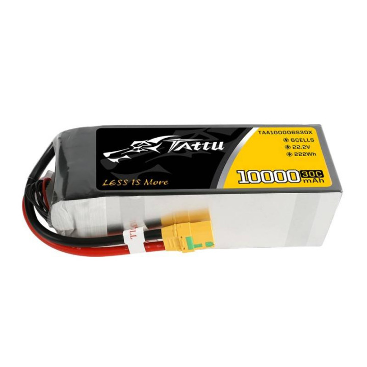 Akumuliatorius Tattu 10000mAh 22.2V 30C 6S1P XT90 Apsaugos nuo uždegimo žvakė